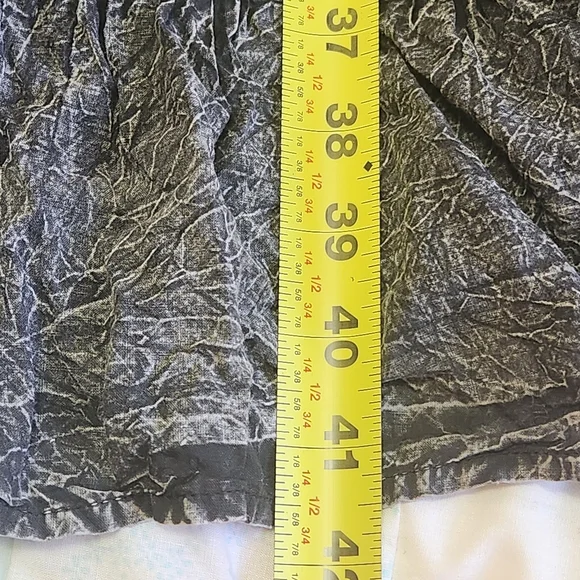 💐Paper Lace Ruffle Front Dress M Layered Crinkle Pockets Lagenlook Boho Hippie - Picture 8 of 16